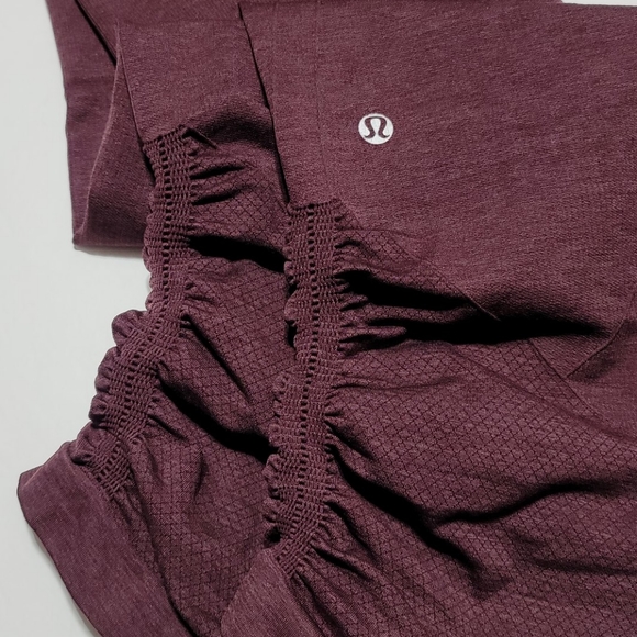lululemon 10 High-Waist Burgundy Cropped Capri Leggings Athleisure Activewear - Picture 3 of 8